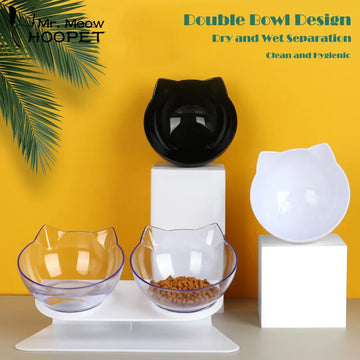 Hoopet Double Feed Bowl For Cats