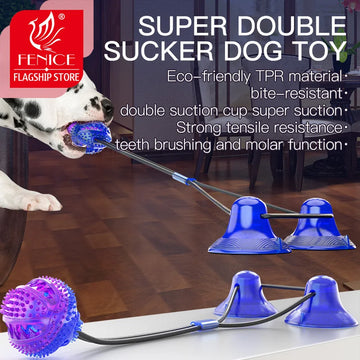 Pet Puppy Interactive Suction  Dog Toys Push Ball Toys