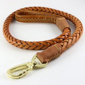 Genuine Leather Dog Leash Leads Pet  Dog Chain