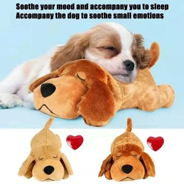 Smart  fleece Pet Love Snuggle Dog Heartbeat Stuffed Toy