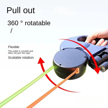 Light Retractable Roulette Double Dog Leash