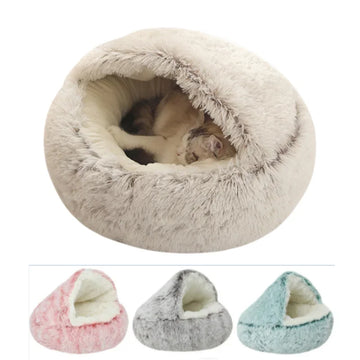 Spring 2 In 1 Cat Bed Round Pet Bed Sofa Cushion