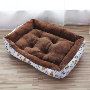 Warm Corduroy Padded Big Dog Bed