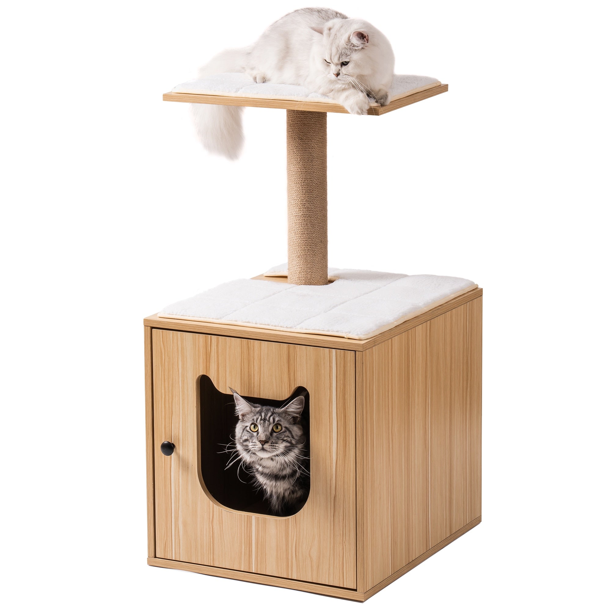 Wooden Cat House with bed